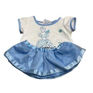 Disney Build a Bear Cinderella Outfit Shirt and Tutu Blue White Bear Clothing